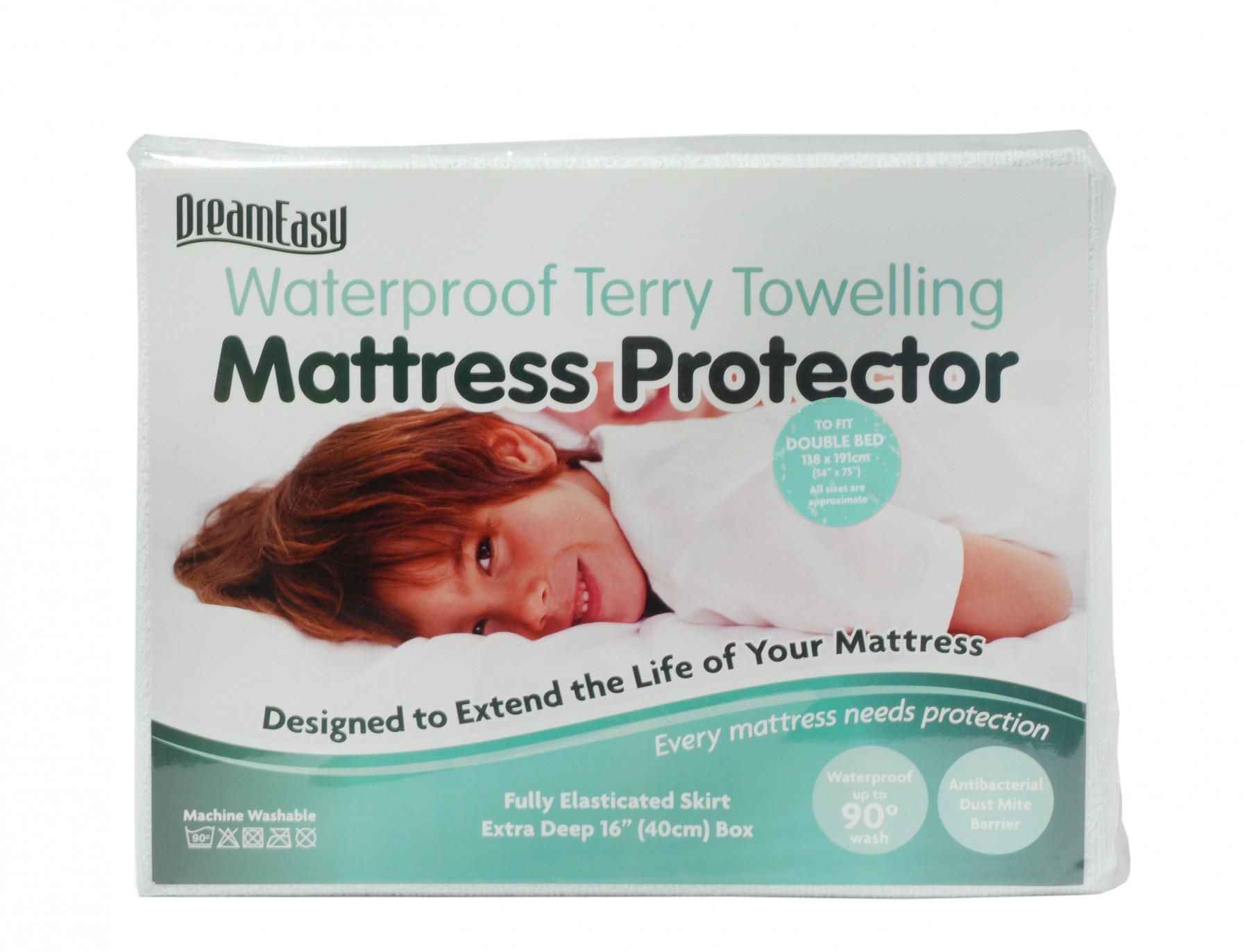 love2sleep terry towelling waterproof mattress protector single